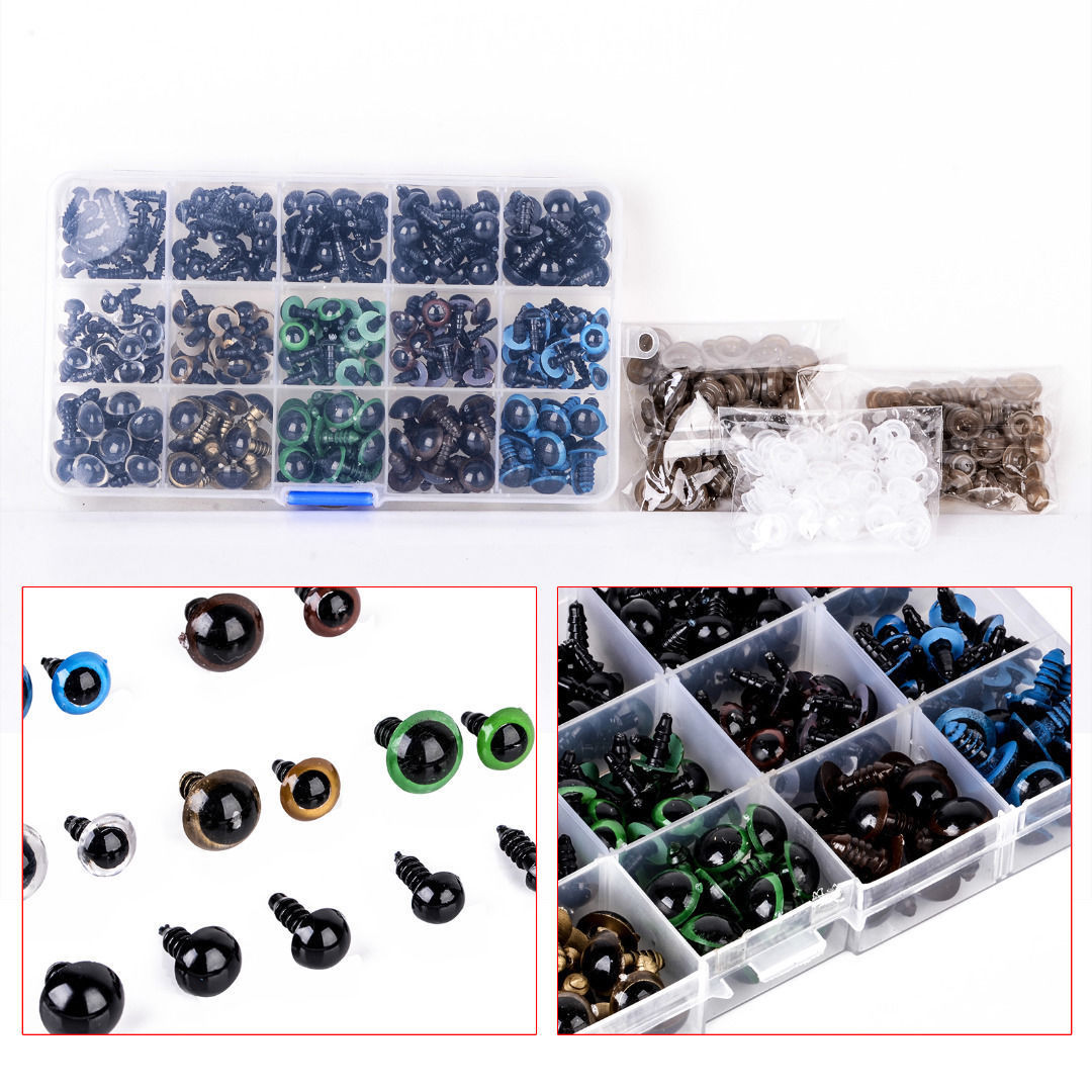 264pcs/Set 6-12mm Black Colorful Safety Eyes Bears Doll Animal Felting Toy Craft