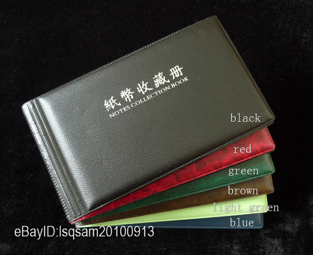 Paper Money Currency Banknotes Holder 20/40 Pockets Album (Green Front Cover)