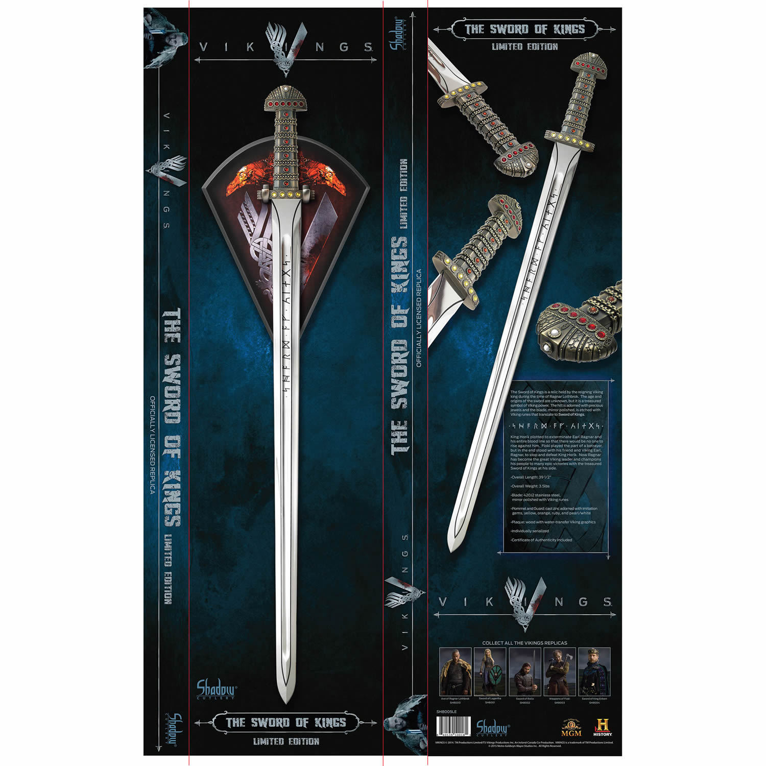 VIKINGS OFFICIAL TV LICENSED LIMITED EDITION SWORD OF THE KINGS Numbered & COA