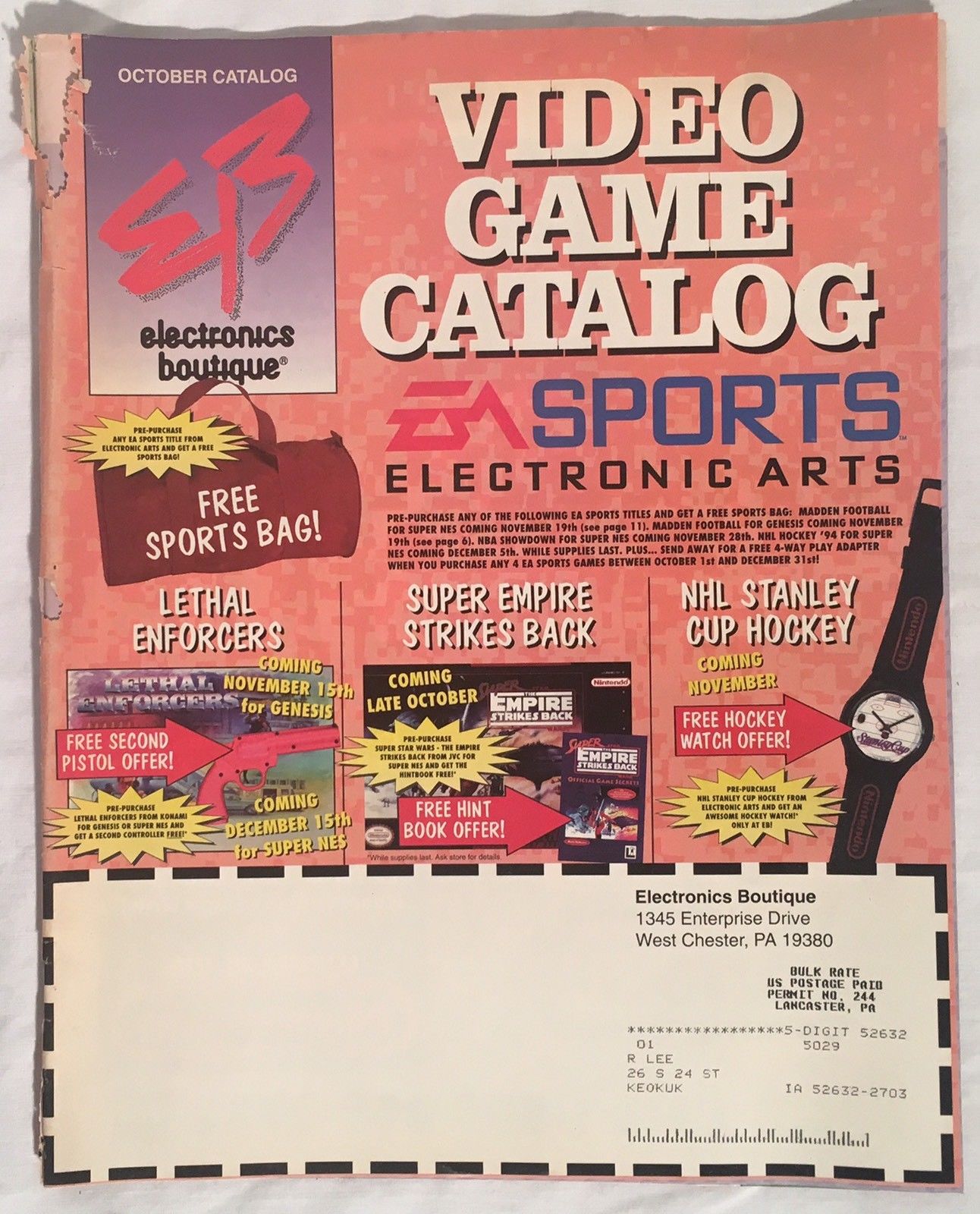 Vintage October 1993 ELECTRONICS BOUTIQUE EB Video Game & Software Catalog SNES