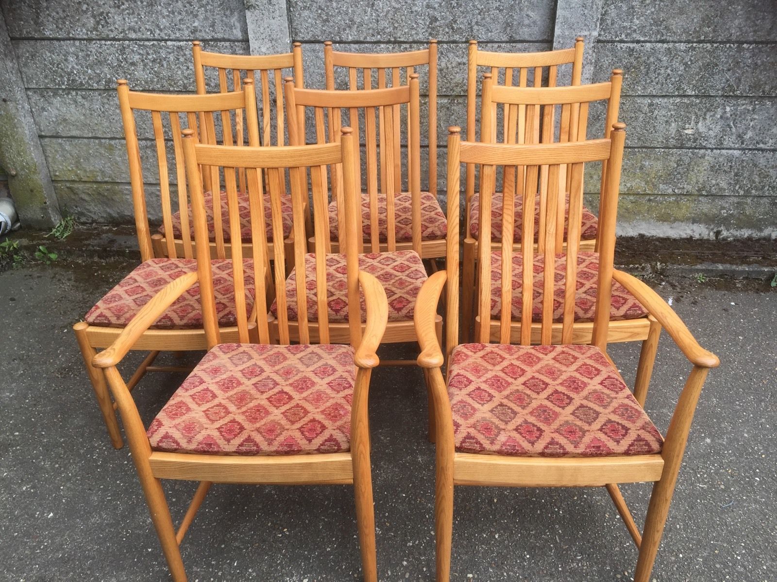 SUPERB SET OF 8 MODERN ERCOL PENN DINING CHAIRS, CLEAN  CONDITION,