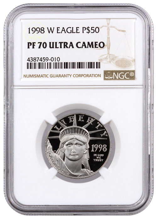 1998-W 1/2 Oz .9995 Platinum Eagle $50 NGC PF70 UC Proof 70 Ultra Cameo SKU16399