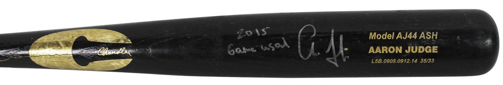 Yankees Aaron Judge "Game Used 2015" Signed Game Used Bat Graded 9! PSA #1B14381