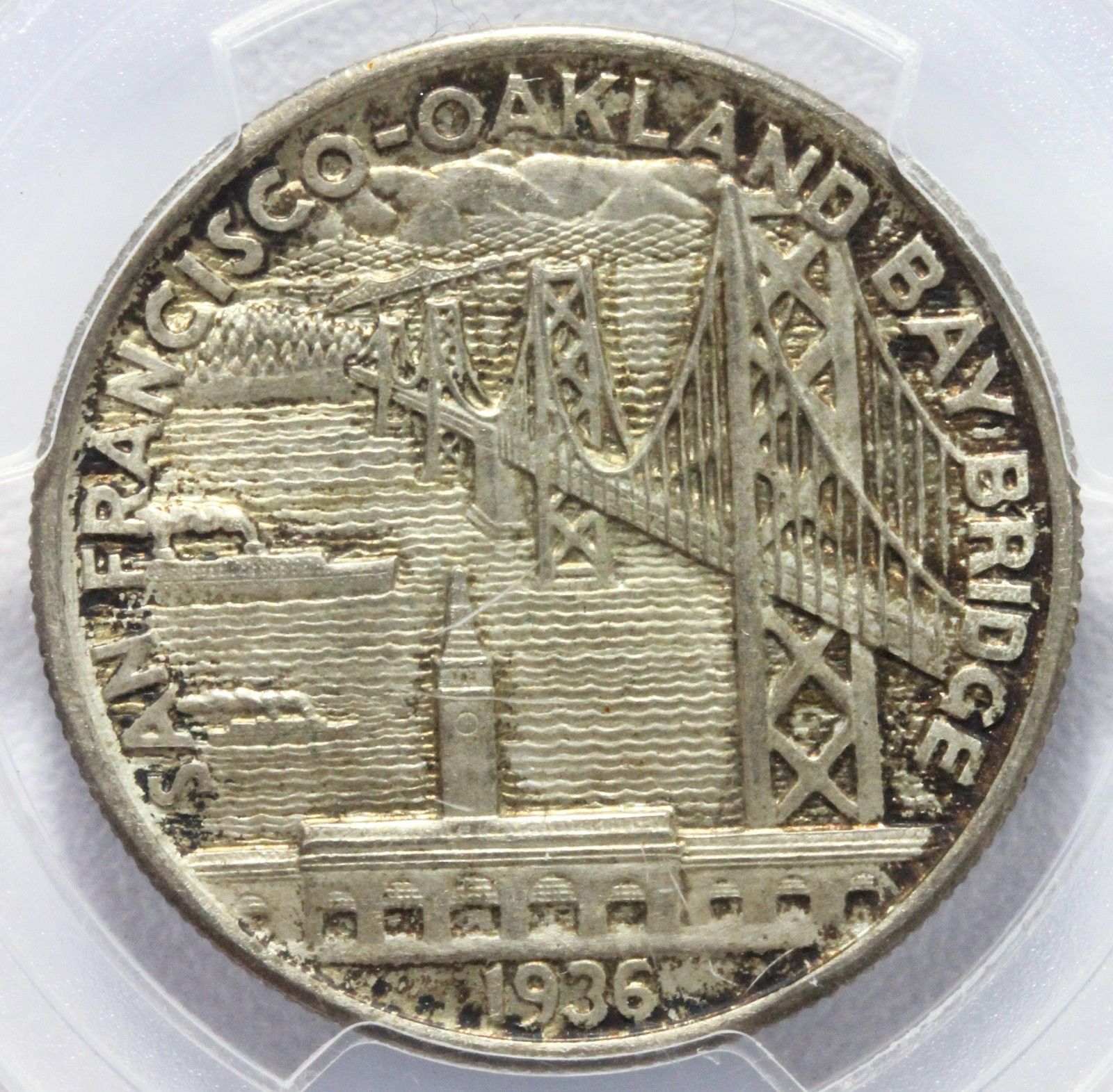 1936-S U.S. Bay Bridge Commemorative Half Dollar Silver Coin - PCGS MS 65