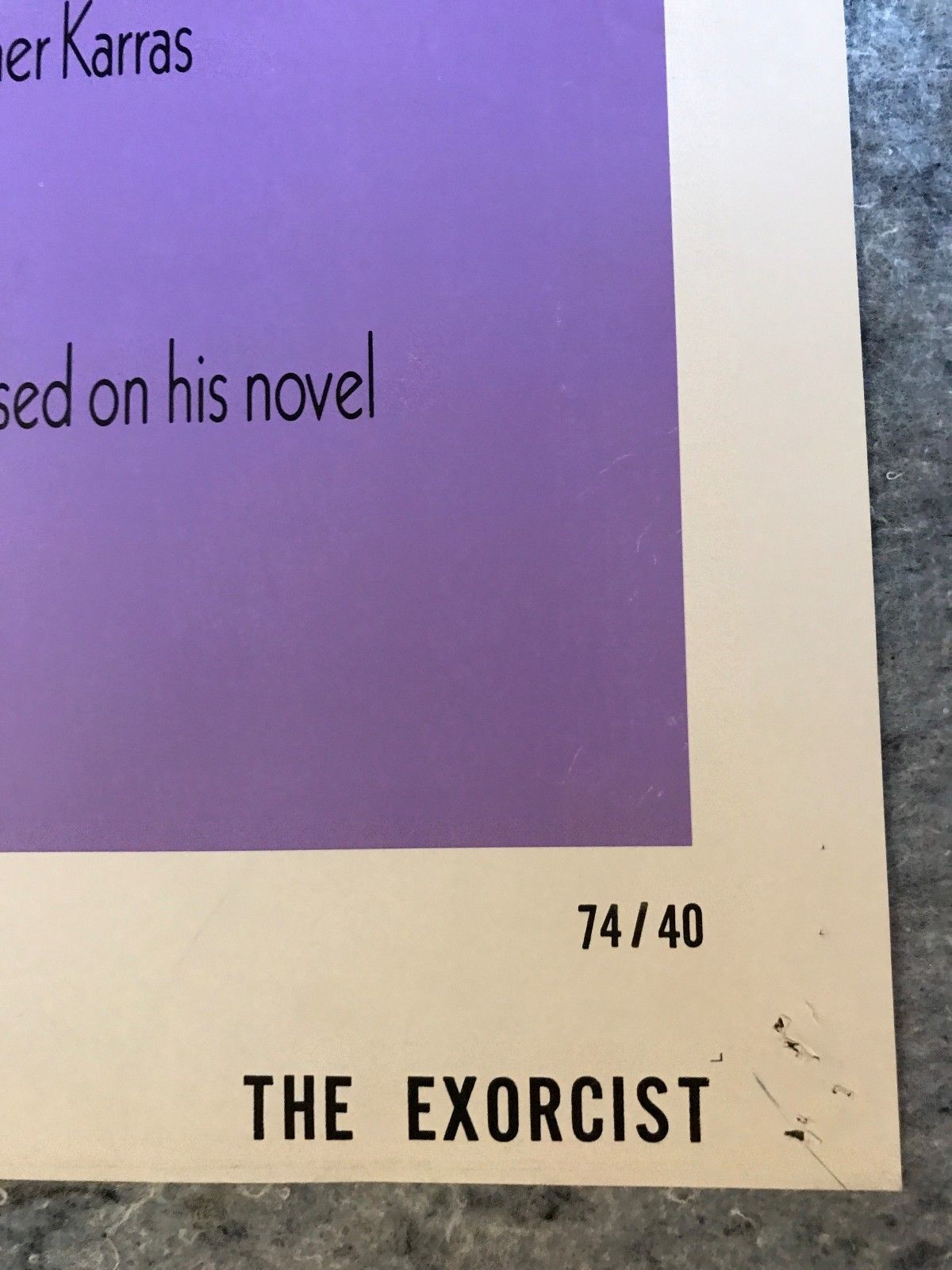 The Exorcist 1974 Original 1 Sheet Movie Poster 27" x 41" (VG) Linda Blair