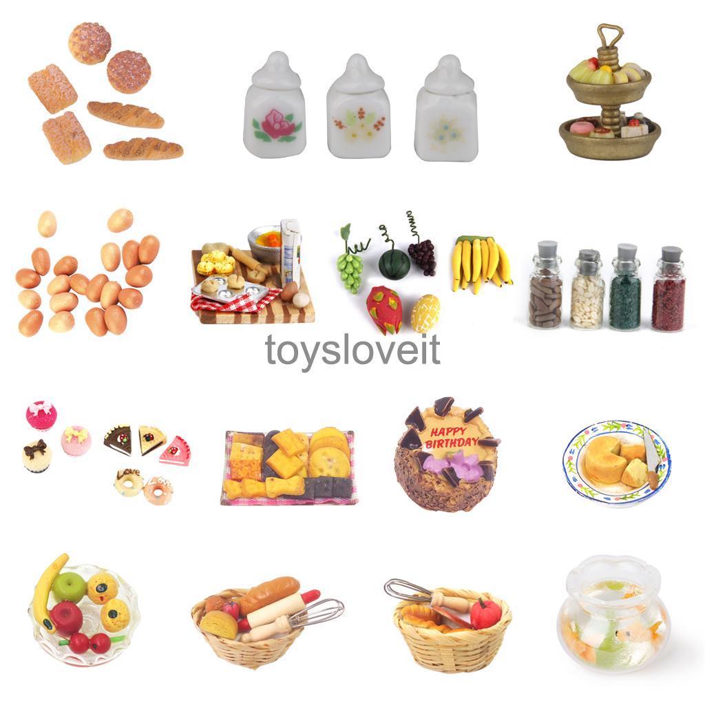 1:12 Dollhouse Miniature Kitchen Accessories Food Cakes Jar Furniture Home Decor