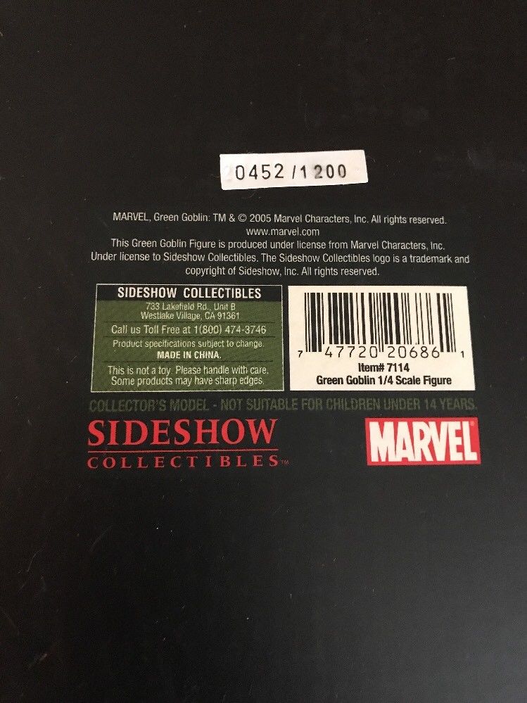 SIDESHOW GREEN GOBLIN PREMIUM FORMAT STATUE 1/4 SCALE ORIGINAL MINT