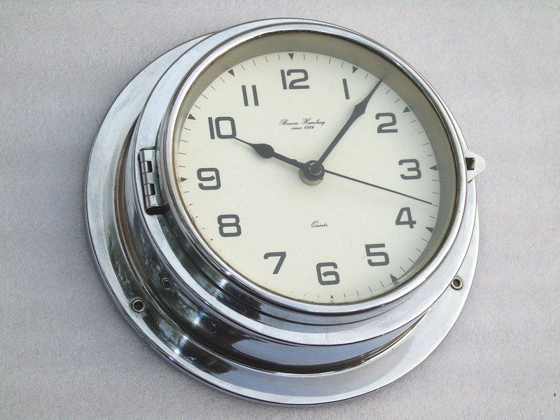 VINTAGE BENORA HAMBURG SHIPS QUARTZ MARINE ELECTRONIC NAVIGATION CLOCK BOAT