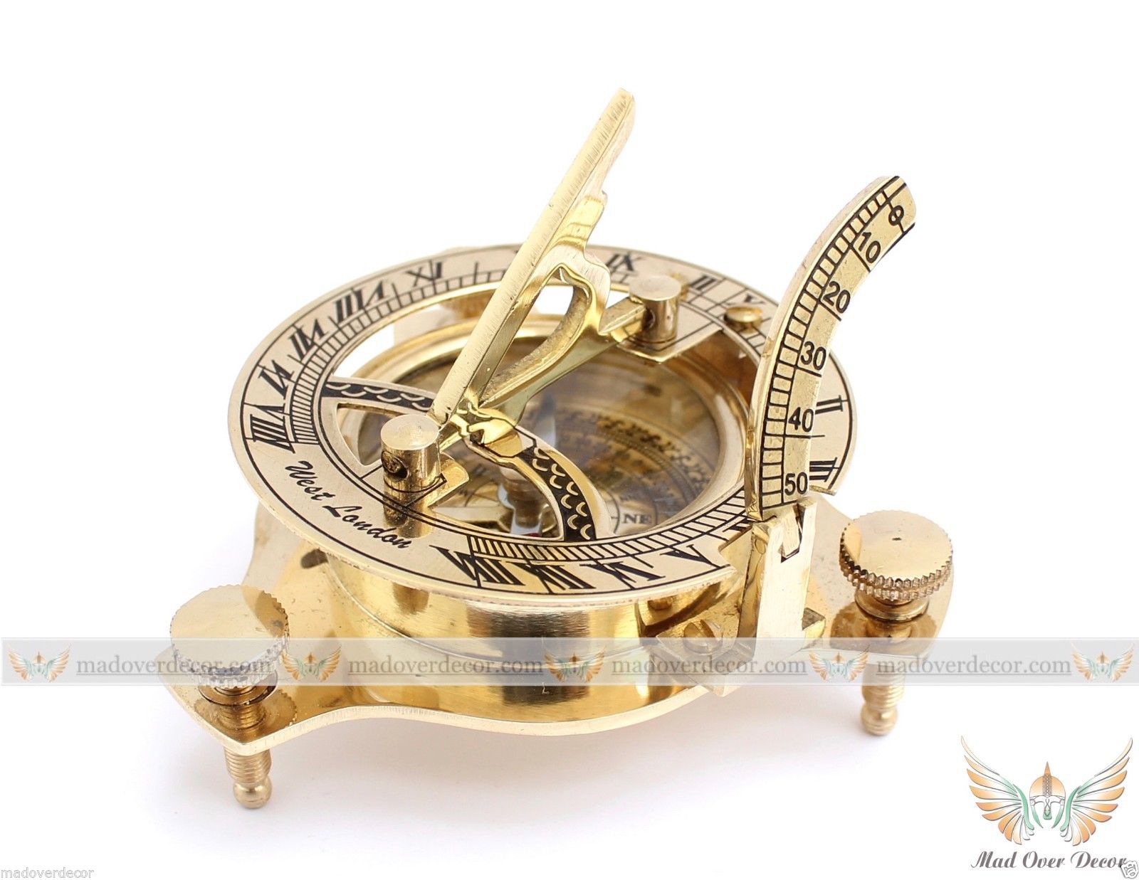 VINTAGE MARITIME PIRATE BRASS SUNDIAL COMPASS NAUTICAL DECOR GIFT SHERLOCK FAN