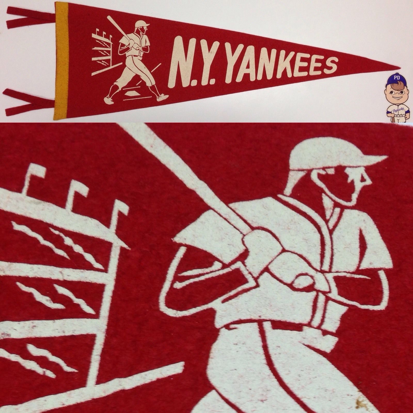 1930's  NY New York Yankees Mid Size Vintage Pennant MLB Baseball 7.5x23