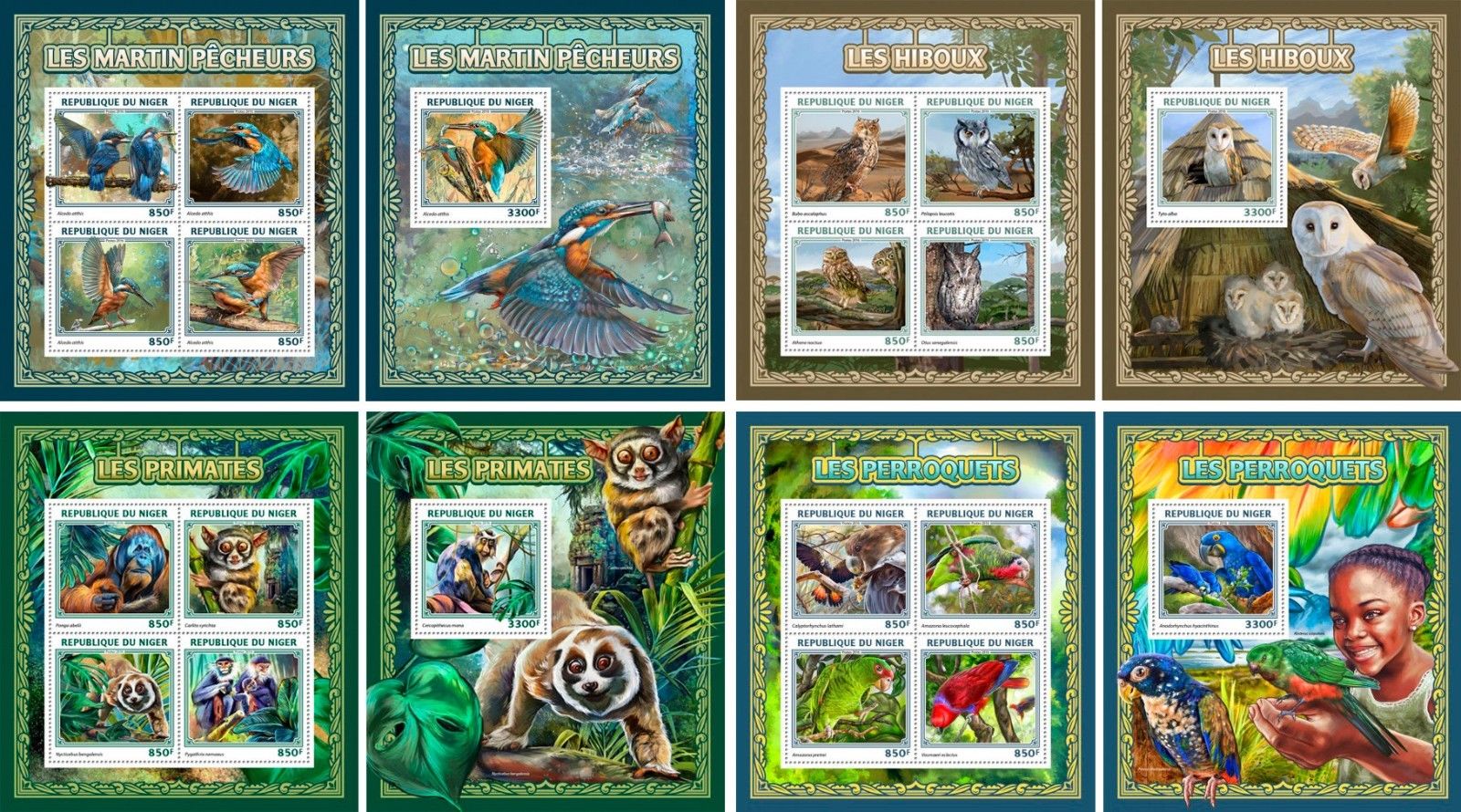 Butterflies Fishes Horses Elephants Animals Fauna Niger MNH stamp set 46 sheets