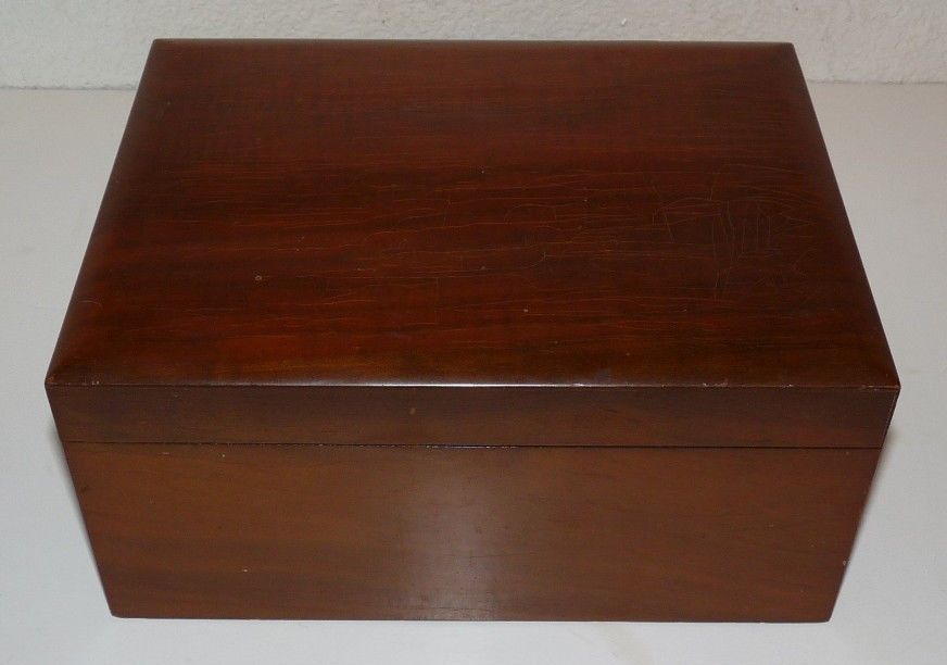 COLLECTIBLE VINTAGE DUNHILL WOOD HUMIDOR GLASS LINING CIGAR BOX TOBACCO