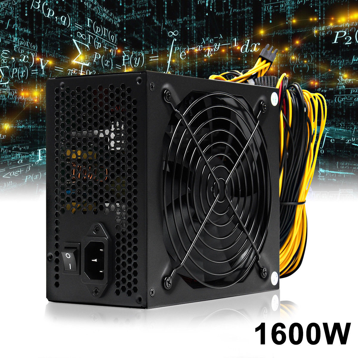 1600W ATX Mining Power Supply SATA 6 GPU For Bitcoin BTC Rig Ethereum Miner S7