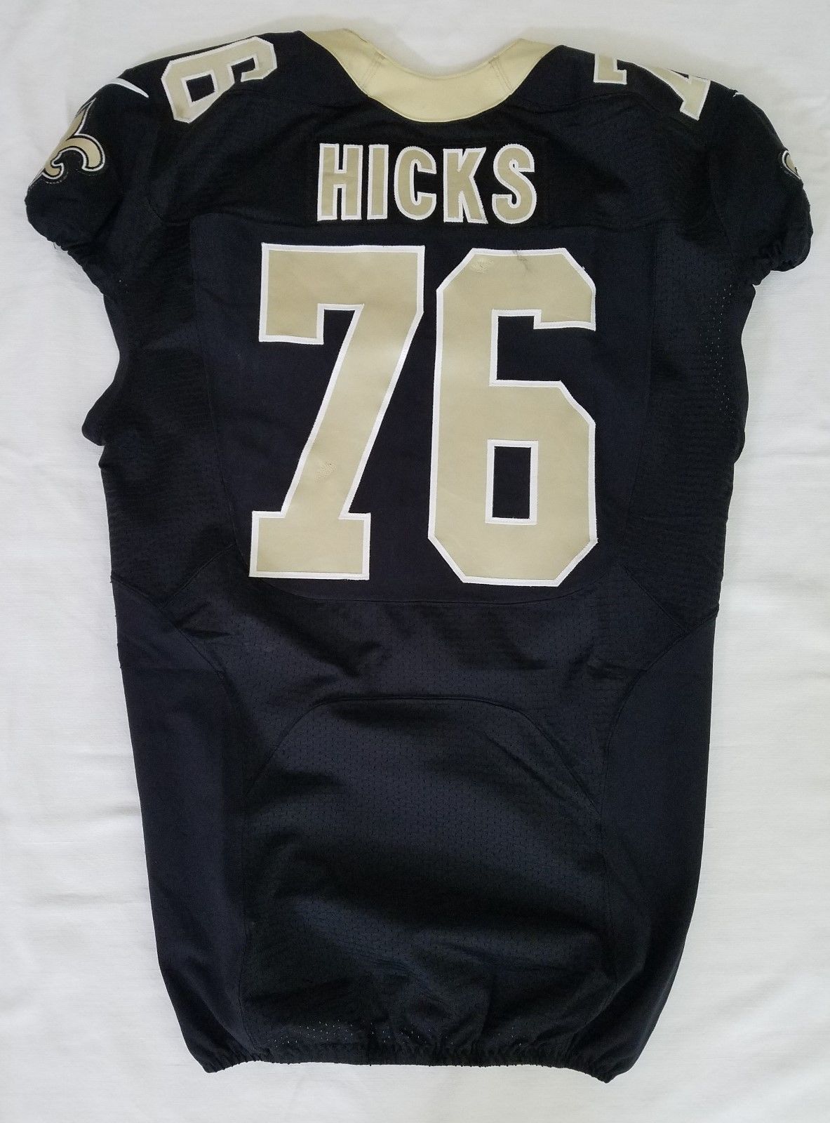 #76 Akiem Hicks Authentic Nike Game Worn Jersey from New Orleans Saints