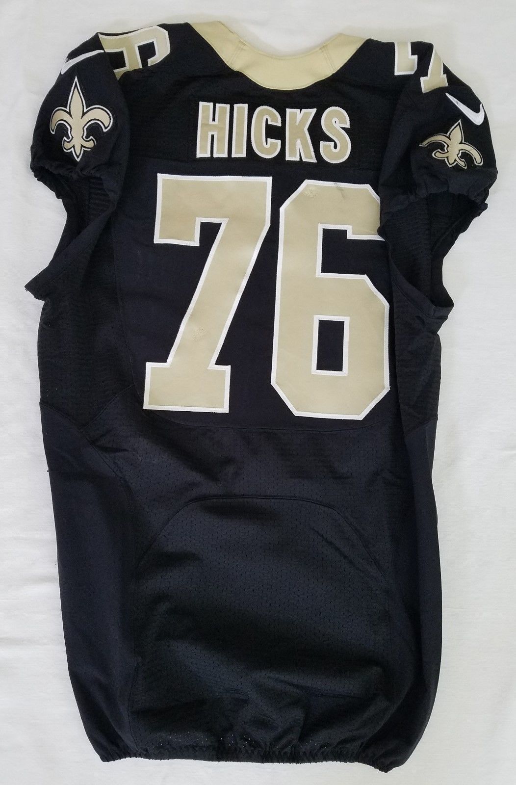 #76 Akiem Hicks Authentic Nike Game Worn Jersey from New Orleans Saints