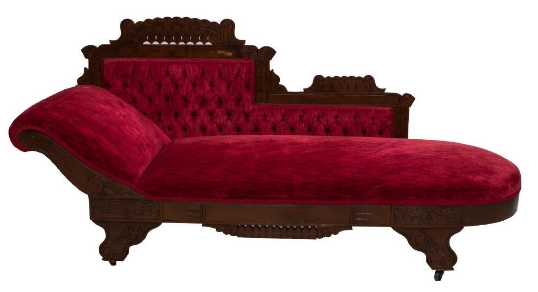 AMERICAN VICTORIAN EASTLAKE CHAISE LOUNGE 19TH Century ( 1800s )
