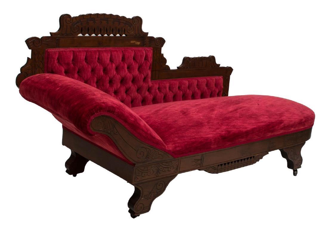 AMERICAN VICTORIAN EASTLAKE CHAISE LOUNGE 19TH Century ( 1800s )