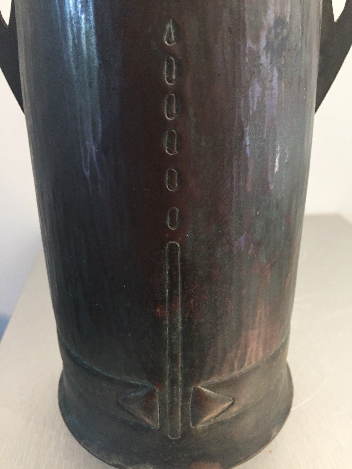 Roycroft? WMF?....? antique vase, Secessionist Arts & crafts brass copper