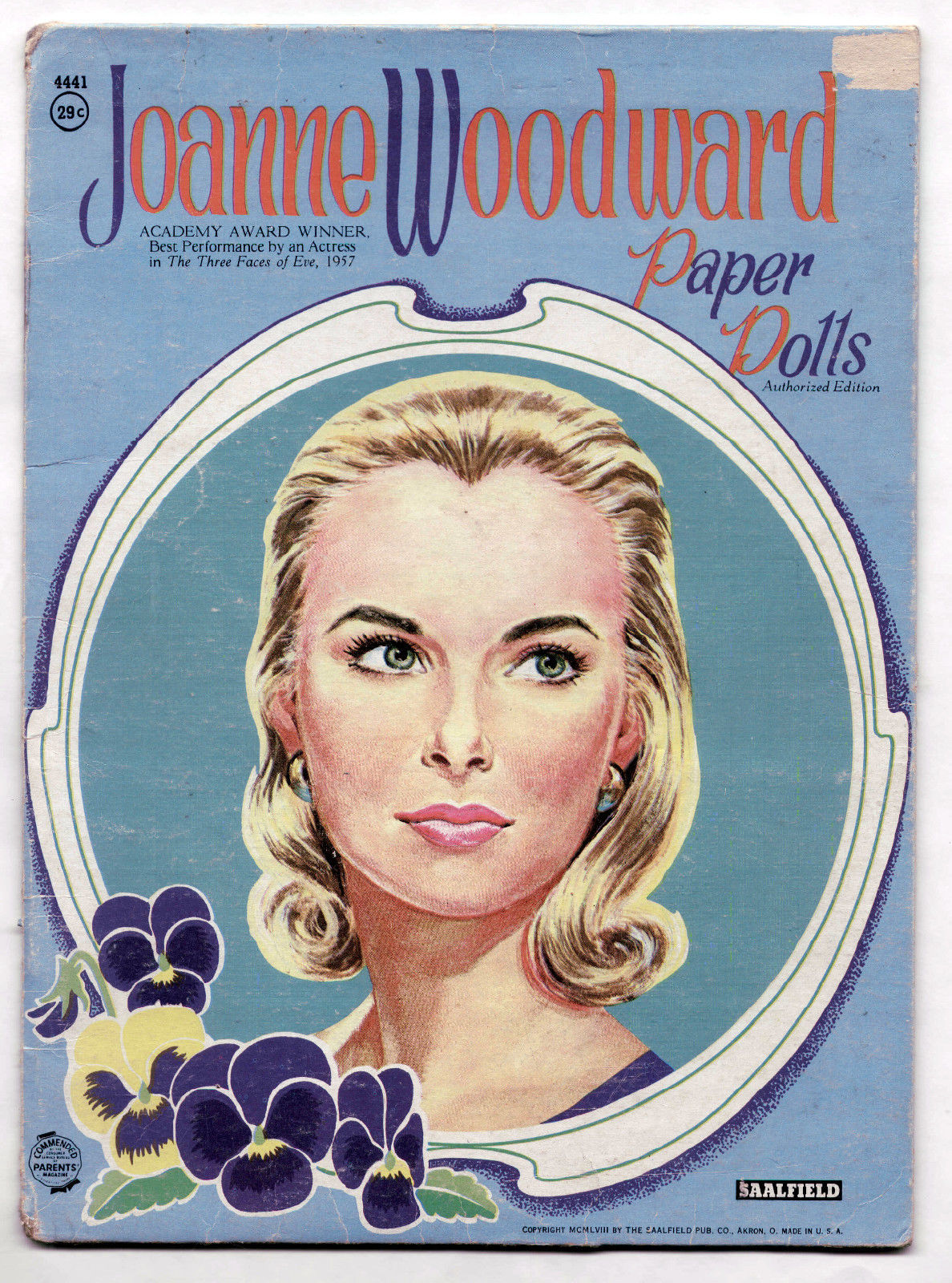 Vintage Saalfield 4441 JOANNE WOODWARD paper dolls 1957 cut/Academy Award Winner