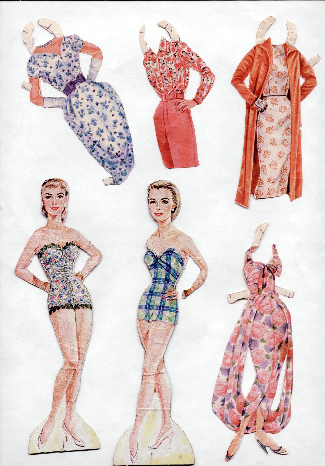 Vintage Saalfield 4441 JOANNE WOODWARD paper dolls 1957 cut/Academy Award Winner