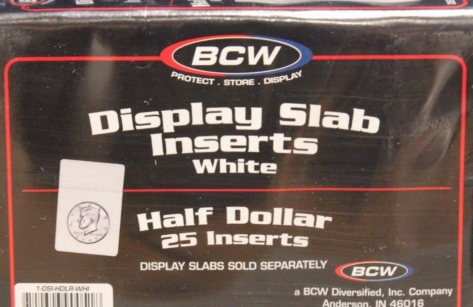 25 BCW Barber Half Dollar Display Slab INSERTS 30.6mm White Foam Coin Holder