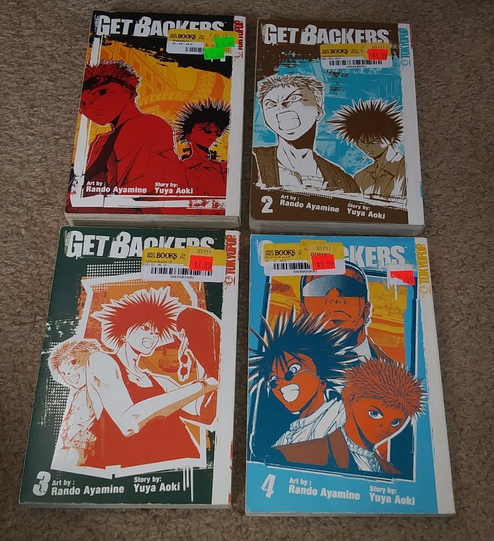 Get Backers 1 2 3 4 5 6 7 8 9 11 14 Lot of 11 Shonen Manga, English Yuya Aoki