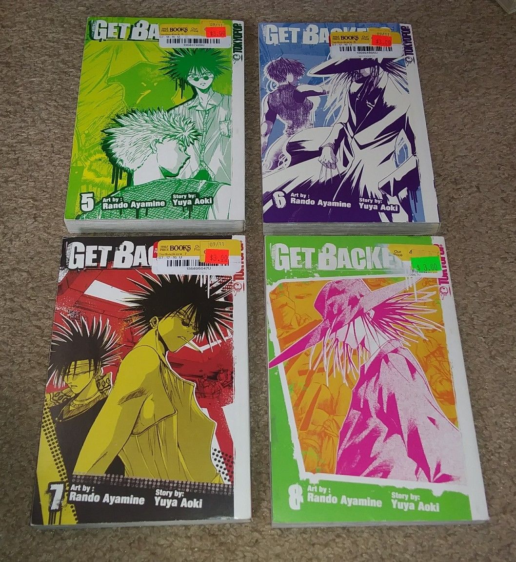 Get Backers 1 2 3 4 5 6 7 8 9 11 14 Lot of 11 Shonen Manga, English Yuya Aoki