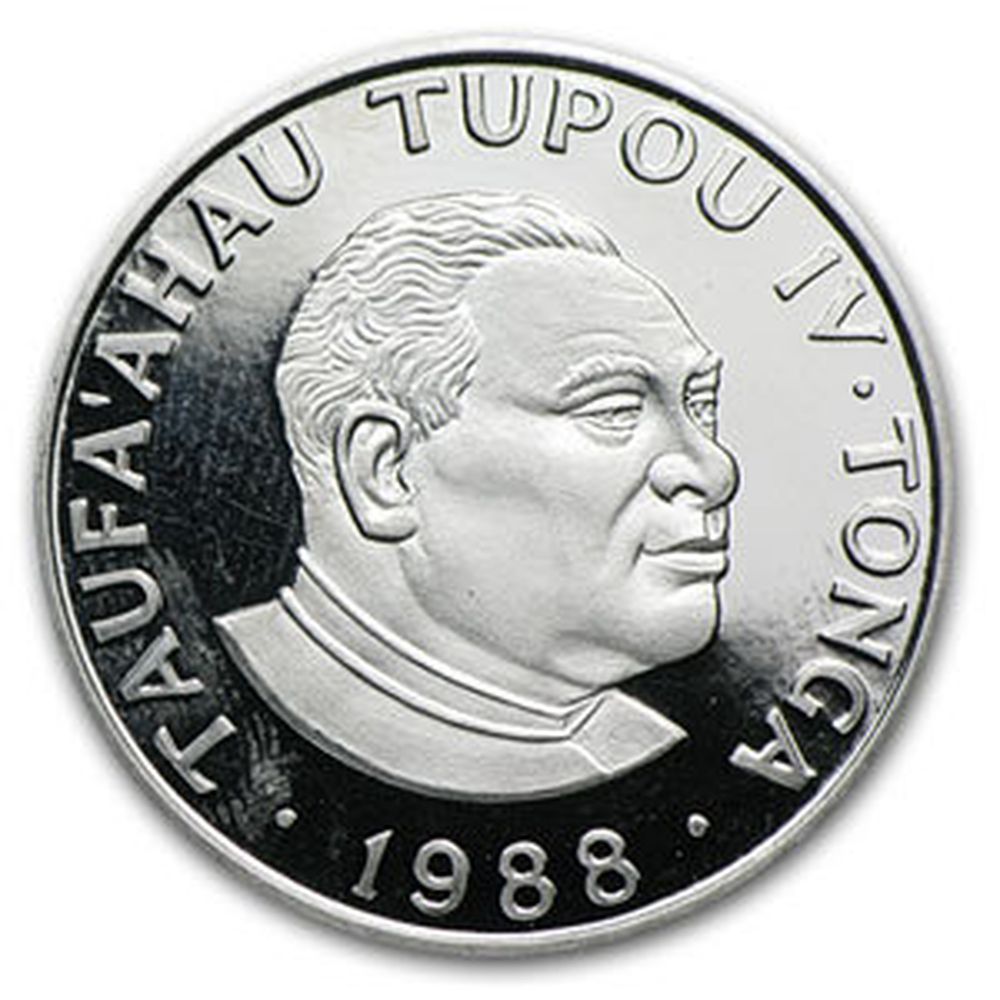 1988 Tonga 1/2 oz Proof Platinum 10 Pa'anga Coin