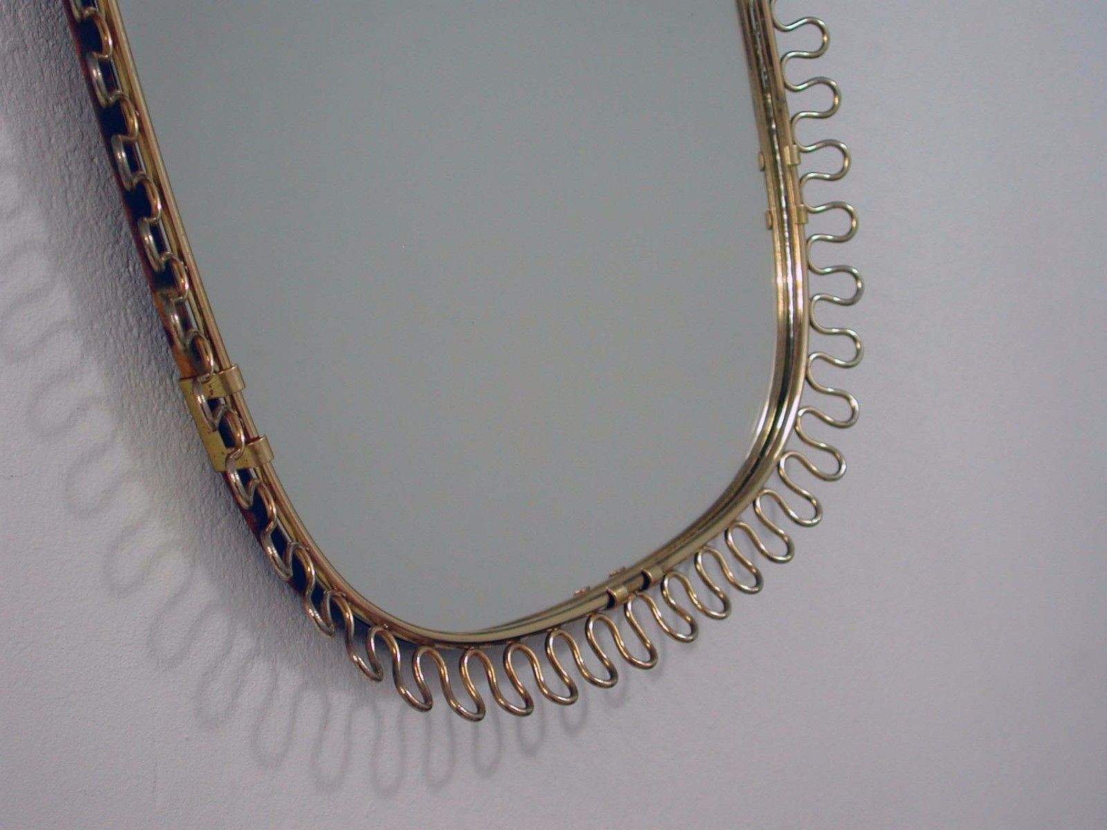 Mid Century Brass Loop Wall Mirror by Josef Frank for Svenskt Tenn, 1950s