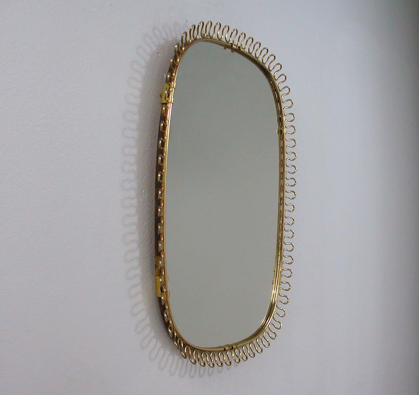 Mid Century Brass Loop Wall Mirror by Josef Frank for Svenskt Tenn, 1950s