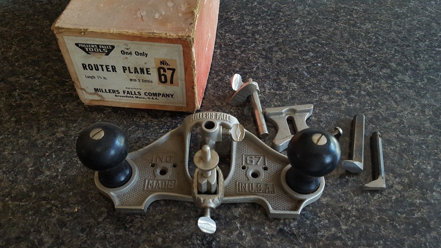 Vintage Millers Falls No.67 Router Plane w/Box & Accessories