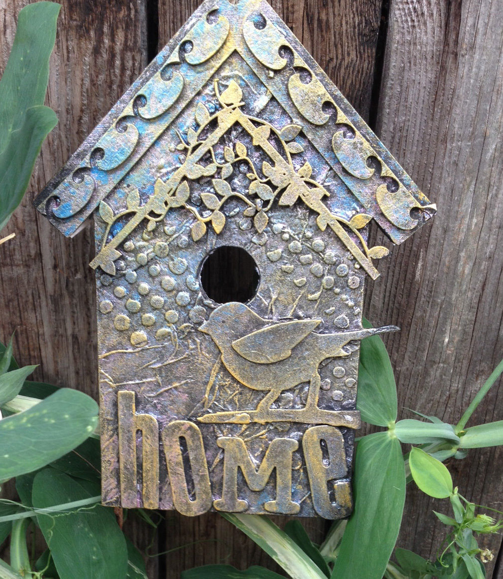 Original, Mixed Media Hanging Birdhouse entitled 'Home' - UK p&p inc