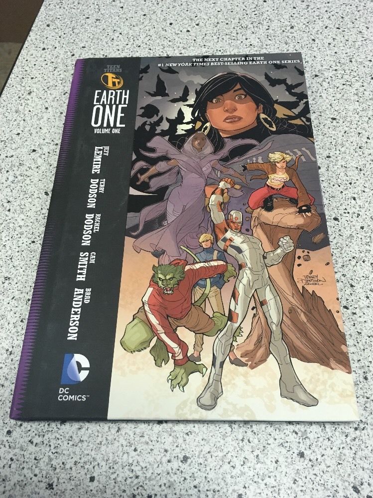 TEEN TITANS: EARTH ONE VOL #1 2 Lot HARDCOVER DC Comics Jeff Lemire Dodson HC