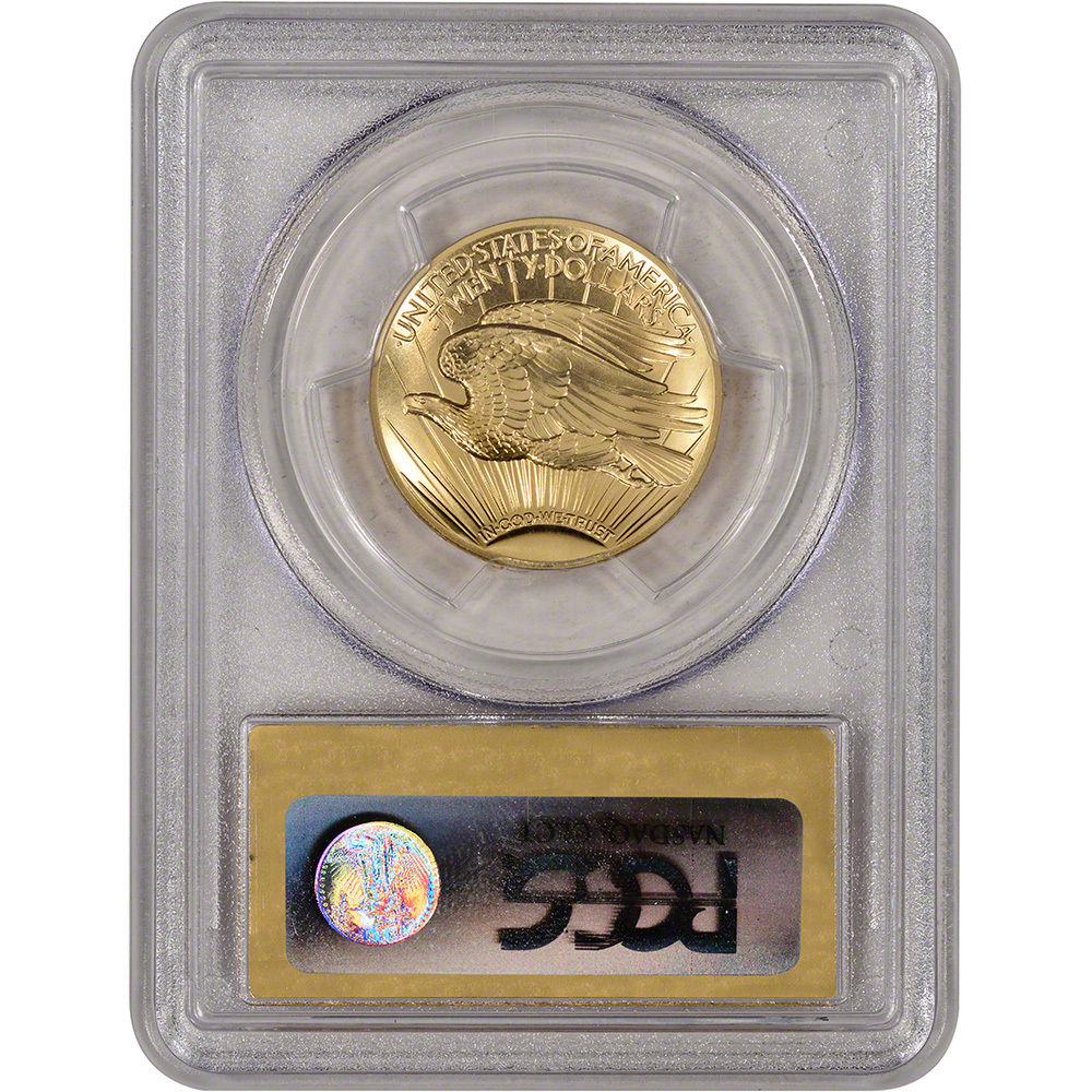 2009 US Gold $20 Ultra High Relief Double Eagle - PCGS MS70 - Gold Foil Label