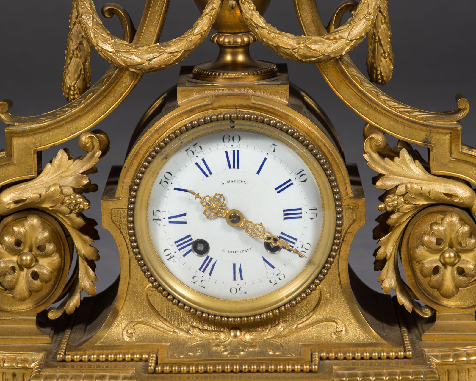 A Fine 19th Century French Gilt Bronze Louis XV Style Mantel Clock by Bordeaux