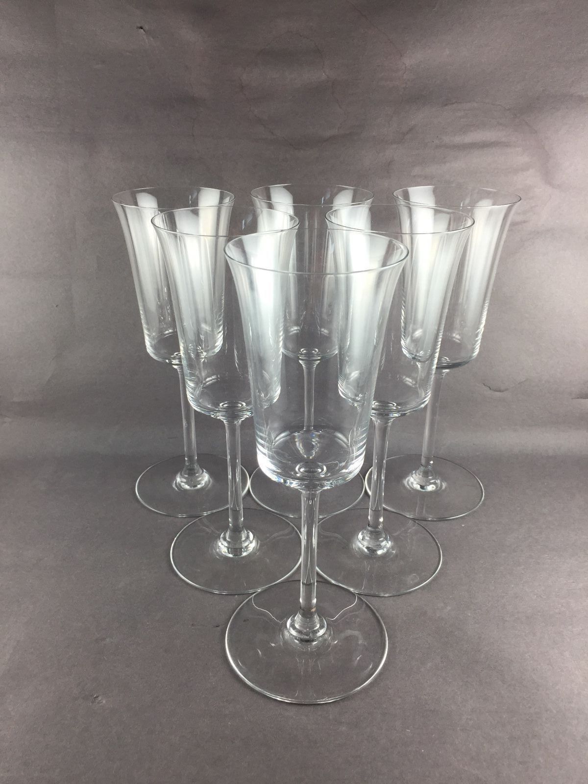 Baccarat BRANTOME Set of 6 Water Wine Goblets Glasses 8 7/8" tall