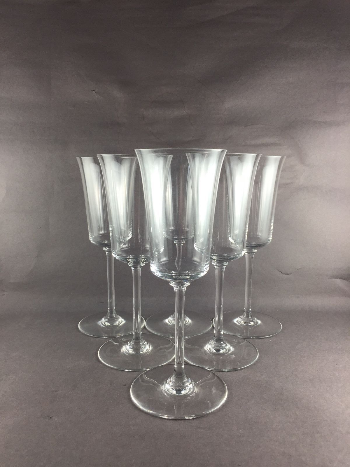 Baccarat BRANTOME Set of 6 Water Wine Goblets Glasses 8 7/8" tall