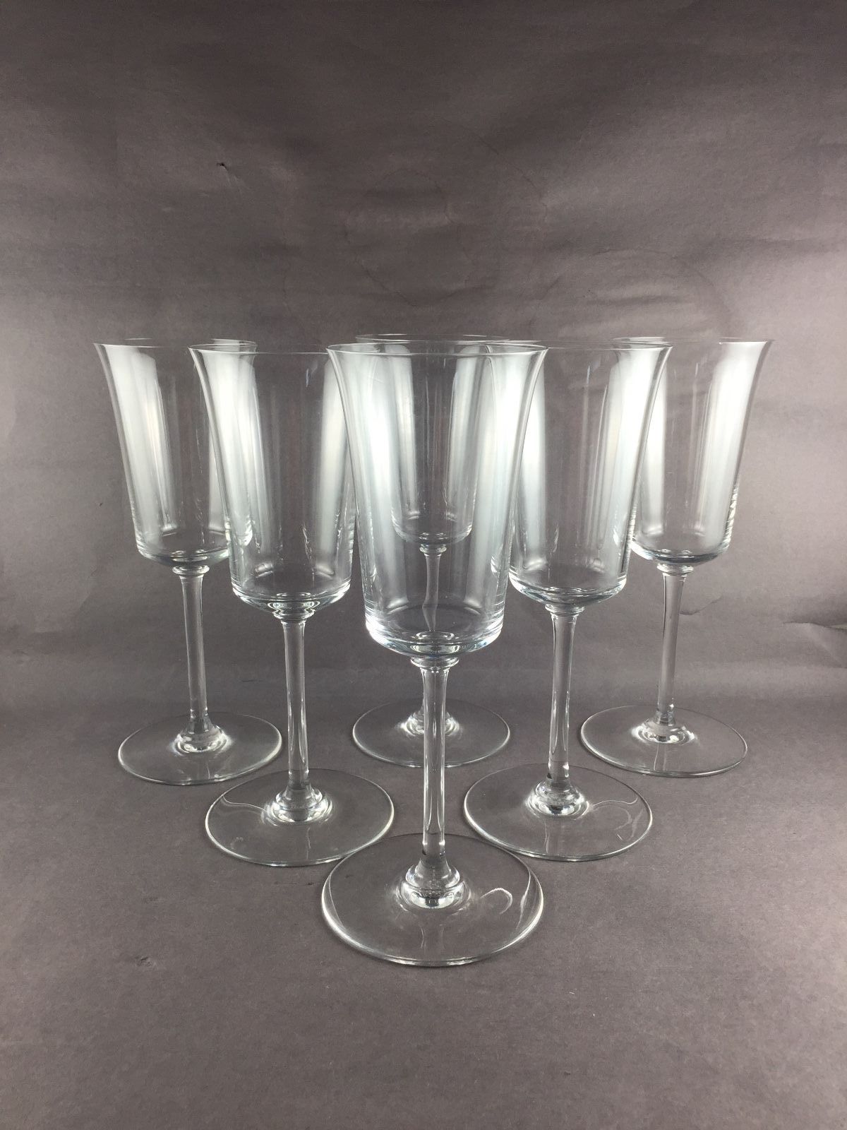 Baccarat BRANTOME Set of 6 Water Wine Goblets Glasses 8 7/8" tall