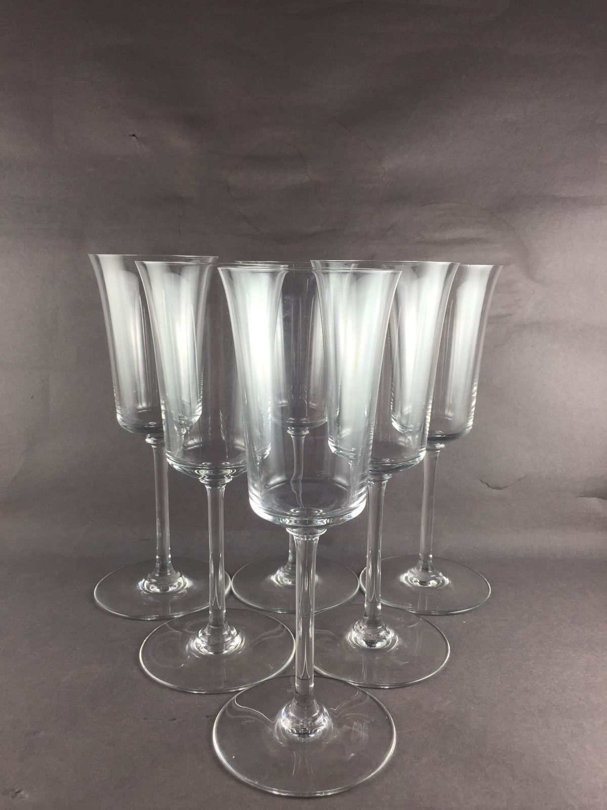 Baccarat BRANTOME Set of 6 Water Wine Goblets Glasses 8 7/8" tall