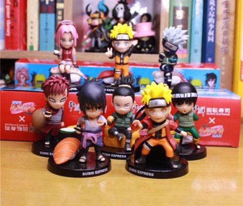 Anime Naruto Sushi Limited Eidition Collection 8pcs Set PVC Figure No Box