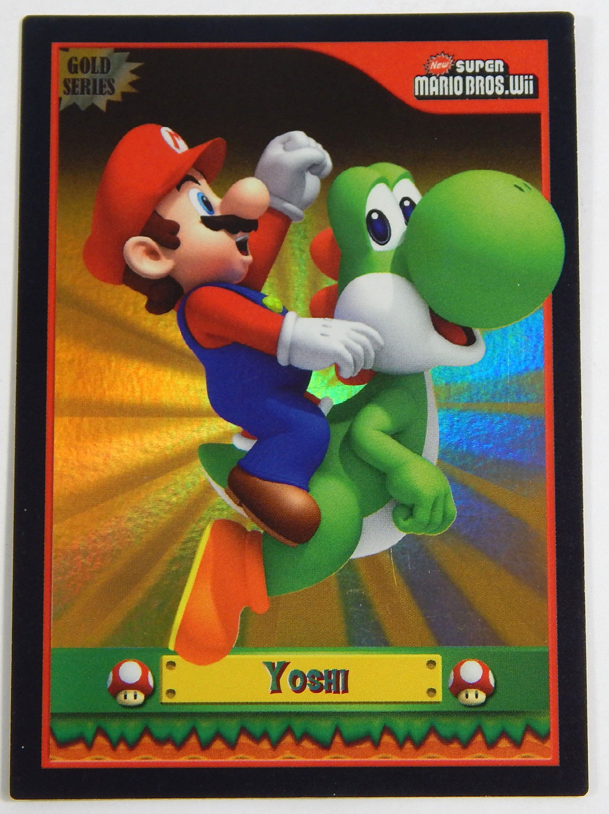 New Super Mario Bros Wii Yoshi Gold Series Foil Trading Card F40 ^ Rare 2010